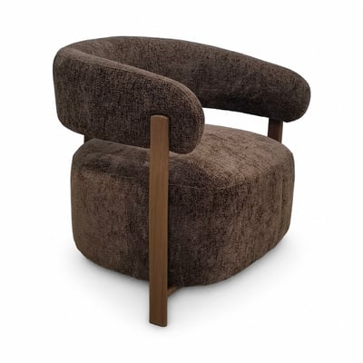 Fauteuil arrondi en tissu chenille, NOUBIA NOW'S HOME