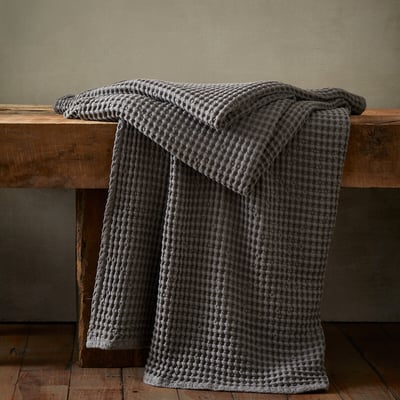 Jaipur Chunky Waffle Cotton Blanket Throw PINEAPPLE ELEPHANT