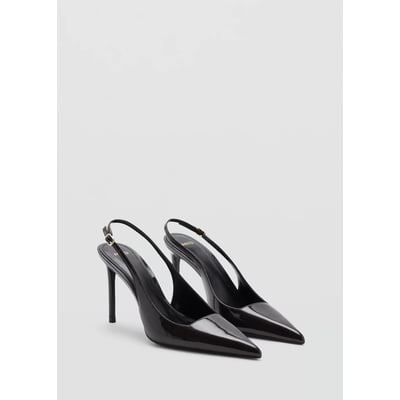 Chaussures à talon en cuir vernis MANGO