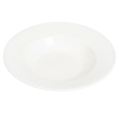 Assiette à soupe en porcelaine blanche striée 22x22x4cm WADIGA