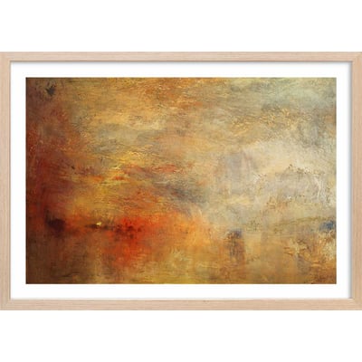 Poster Soleil couchant sur un lac - Joseph Mallord William Turner HEXOA