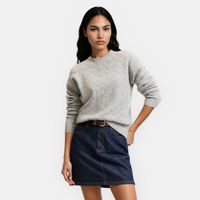 Trui met ronde hals, in ajourtricot LA REDOUTE COLLECTIONS