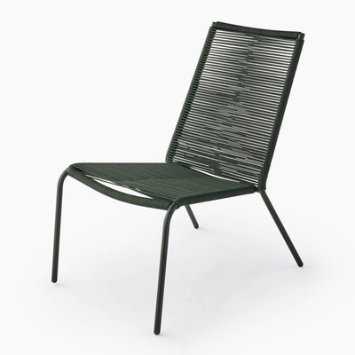 Fauteuil chaise longue de jardin, corde et métal MONOPRIX MAISON