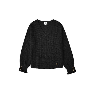 Jersey con cuello en pico y puños con volantes, MANDINE LA PETITE ETOILE