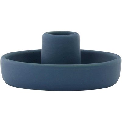 Bougeoir en grès Otis Bleu foncé VENTURE HOME