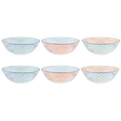 Lot de 6 grands bols en porcelaine, PATTERN BJORN