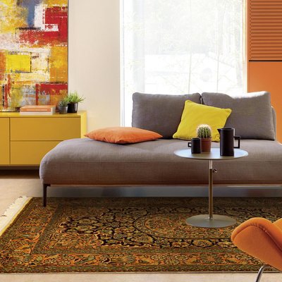 Authentique tapis d'Orient fait main en rayonne CACHEMIR A UN AMOUR DE TAPIS