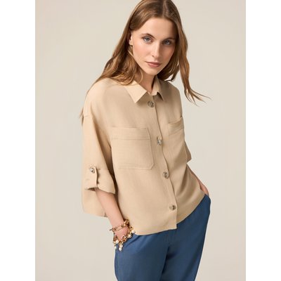 Veste déstructurée en tissu frais mélangé au lin OLTRE