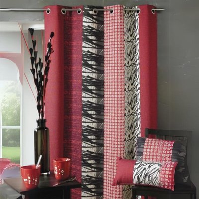 Rideau jacquard rayures verticales HOME MAISON