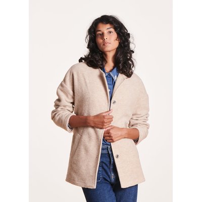 Manteau court ceinturé en laine LA FEE MARABOUTEE