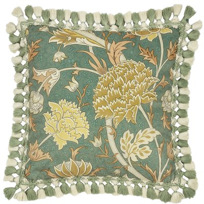 Cray Floral Chenille Piped Feather Filled Cushion MORRIS & CO.