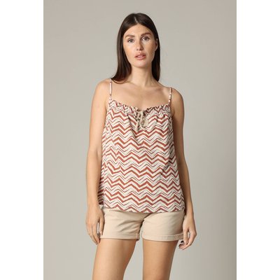 Top femme col rond avec motifs ethniques et cordons ajustables LAELIA DEELUXE