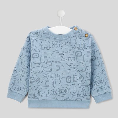 Sweat manches longues col rond imprimé en coton BIO BOUT'CHOU