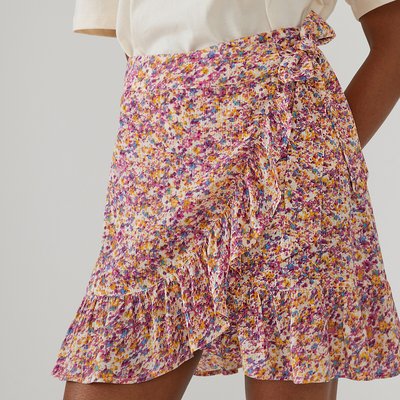 Ruffled Wrapover Mini Skirt LA REDOUTE COLLECTIONS