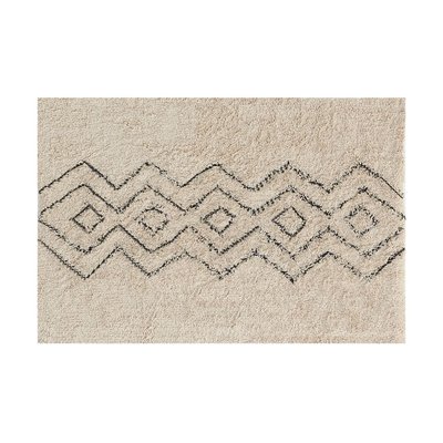 Tapis en coton naturel et noir 60 x 90 cm Graphique AUBRY GASPARD