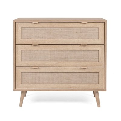 Commode 3 Tiroirs L80 cm - Impression Rotin - BALI CALICOSY