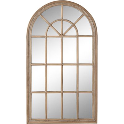Miroir fenêtre en bois naturel style traditionnel esprit atelier RECOLLECTION
