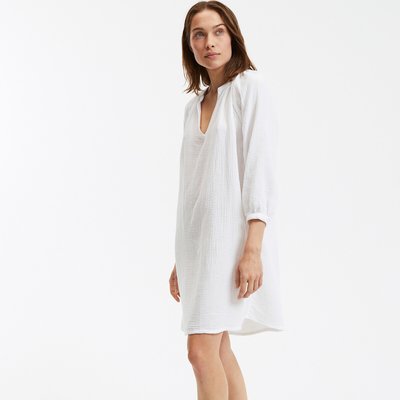 Chemise de nuit en gaze de coton LA REDOUTE COLLECTIONS