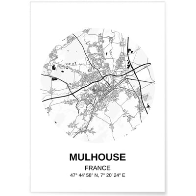 Affiche Carte Mulhouse L'AFFICHERIE