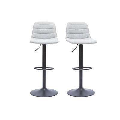 Tabourets de bar réglables en tissu effet velours texturé terracotta et métal (lot de 2) SAURY MILIBOO