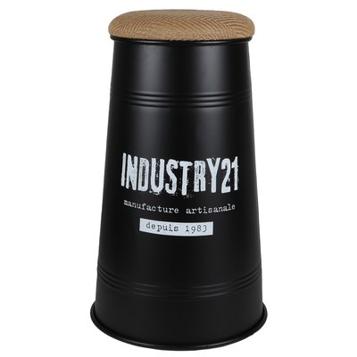 Tabouret de bar métal noir style industriel 40x40x66.5cm WADIGA