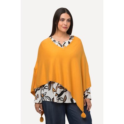 Poncho, finition en pointe, pompons ULLA POPKEN