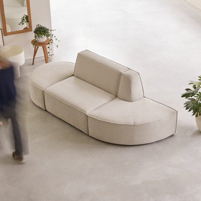 Banquette modulable en tissu beige, 2 places DARIO TIKAMOON