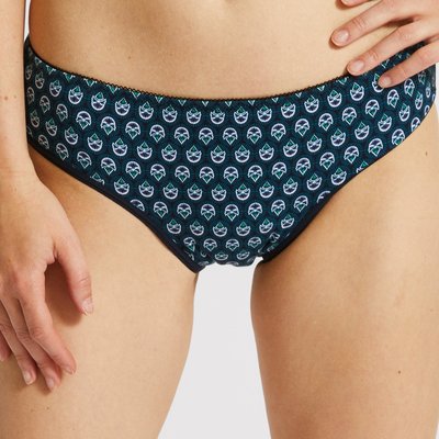 Lot de 2 culottes menstruelles imprimée et unie en coton BIO MONOPRIX