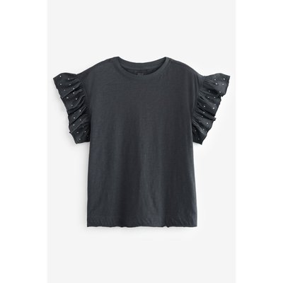T-shirt scintillant clouté manches volantées NEXT