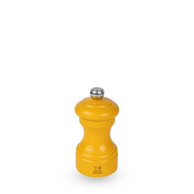 Moulin à sel manuel en bois laqué, jaune safran, 10 cm - 4in. Bistro PEUGEOT