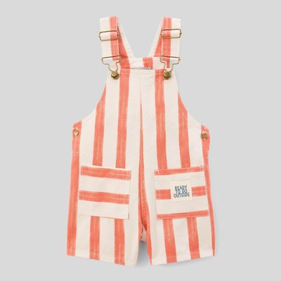 Salopette courte rayée en coton BIO GOTS BOUT'CHOU
