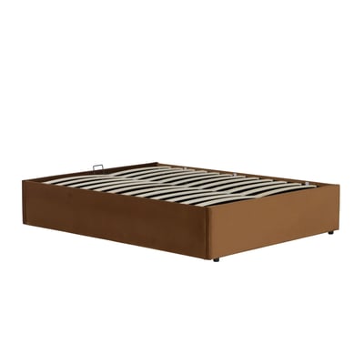 Lit coffre en velours TERRE DE NUIT