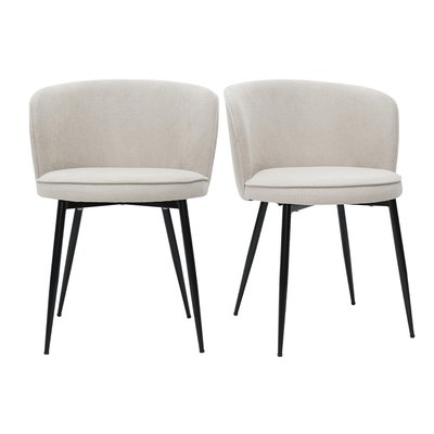 Chaises design en velours pieds métal (lot de 2) SERIF MILIBOO