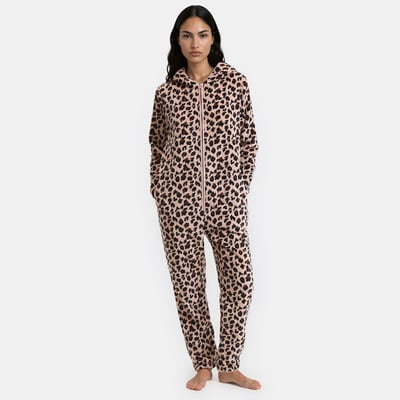 Pyjama-Einteiler aus Fleece mit Leopardenprint SO'HOME