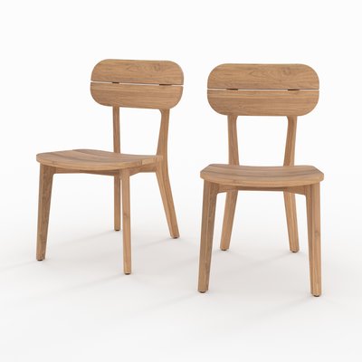 Lot de 2 chaises de jardin en bois de teck recyclé - AZIA RENDEZ-VOUS DÉCO