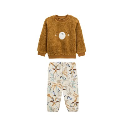 Ensemble bébé sweat-shirt en sherpa et pantalon en molleton Lamascotte PETIT BEGUIN