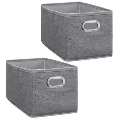Lot de 2 Boîtes de rangement Largeur 15 x Hauteur 31 cm - Gris clair chiné TOILINUX