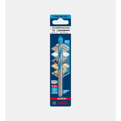 Foret Multi Construction Cyl-9 - Ø10 X 80/120 Mm BOSCH