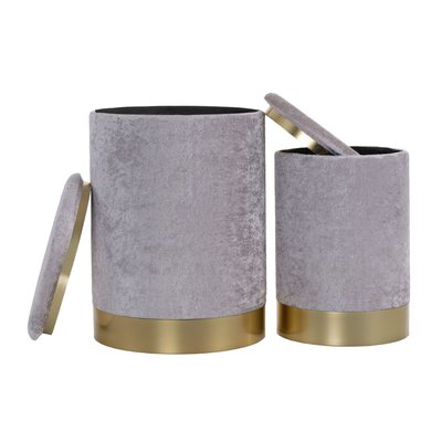 Lot de 2 poufs avec rangement - COMFORT CALICOSY