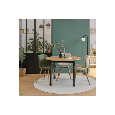 Table extensible ronde bois D105 + 1 allonge et pieds tournés - VICTORIA HELLIN, DEPUIS 1862