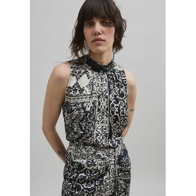 Top imprimé patchwork foulard col montant IKKS