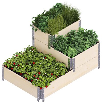 Carré potager 3 niveaux Stepped Bed 120 x 80 x 58.5 cm JARDINDECO