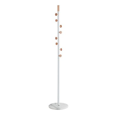 Porte manteau en marbre, bois et métal blanc - H178 cm CALICOSY