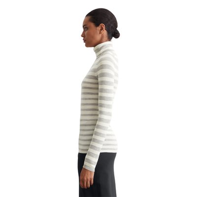 Pull à col roulé rayé slim en fine laine mérinos MARC O'POLO