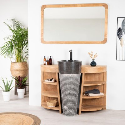 Meuble sous vasque + vasque en teck rectangle 120cm FLORENCE WANDA COLLECTION