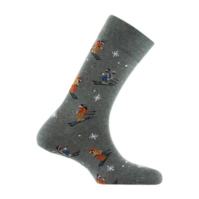 Mi-chaussettes motifs skieurs MADE IN FRANCE KINDY