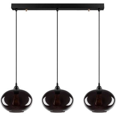 Suspension en verre fumé 3 abat-jour Smoke Modèle 1 HANAH HOME