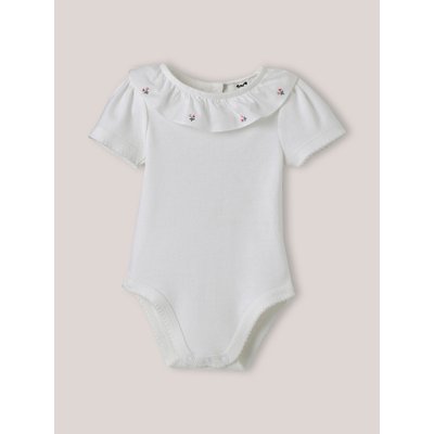 Body collerette brodée en coton biologique CYRILLUS