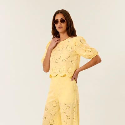 Top manches bouffantes macramé STUART BENOA