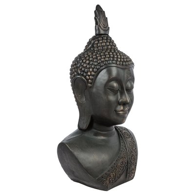 Tête de bouddha en fibre grise patinée 56x45xH113cm PIER IMPORT